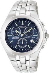 Citizen Men's Stainless Steel Eco-Drive Watch with Perpetual Calendar and Blue Dial