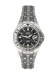 Ladies titanium Eco-Drive Black Dial watch