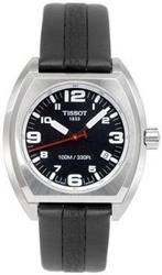 Tissot Quickster Men's Black Dial 3-Hand Date Black Leather Strap Watch T13142152